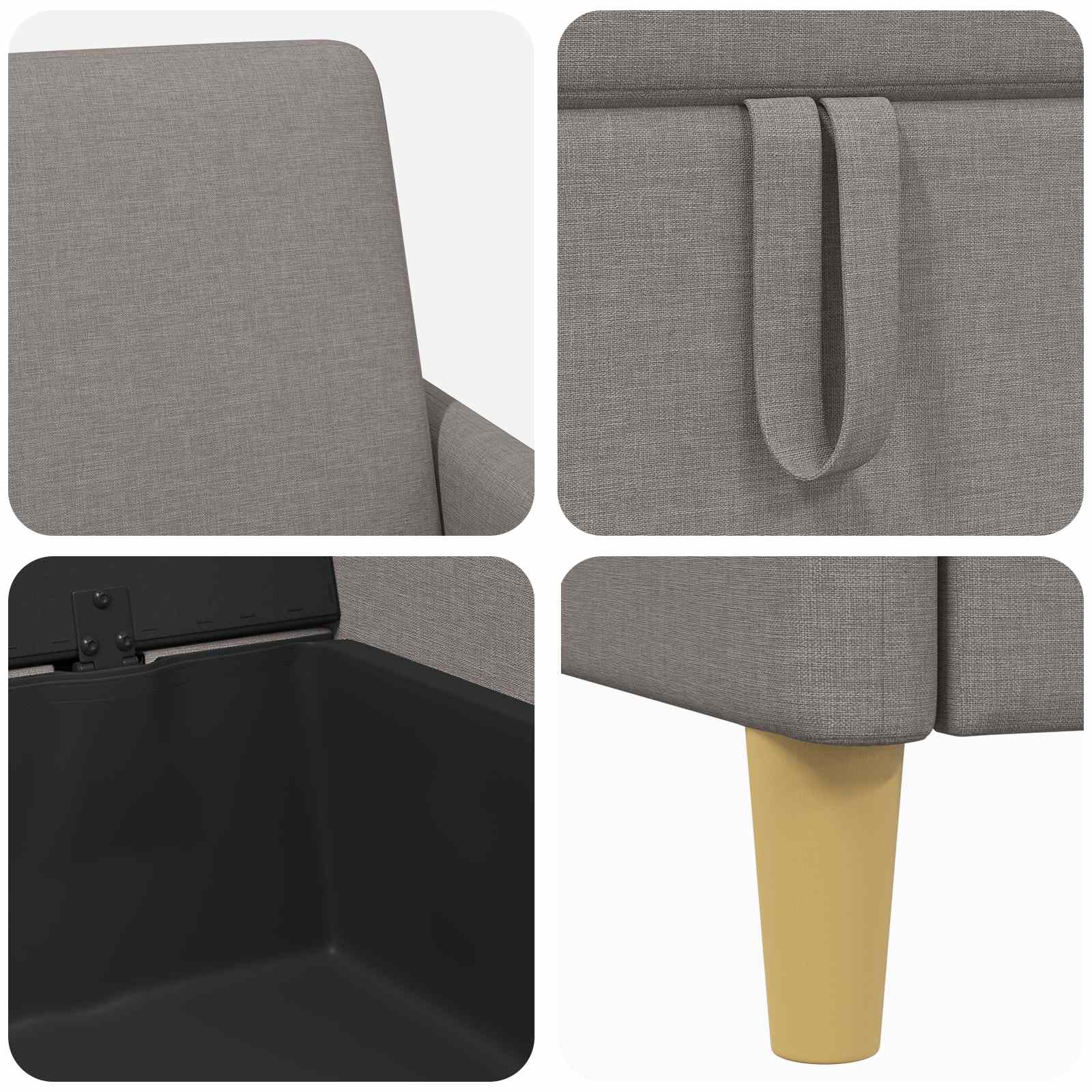 Sofa Set mit Stauraum 2 pcs Taupe Polyester