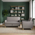 Sofa Set mit Stauraum 2 pcs Taupe Polyester