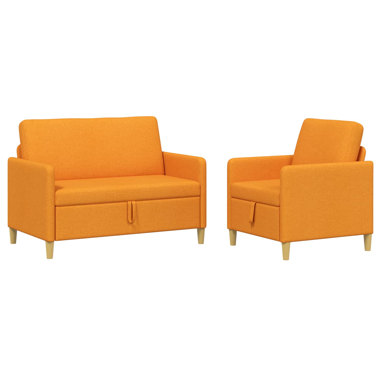 Sofa Set mit Stauraum 2 pcs Dunkelgelb Polyester