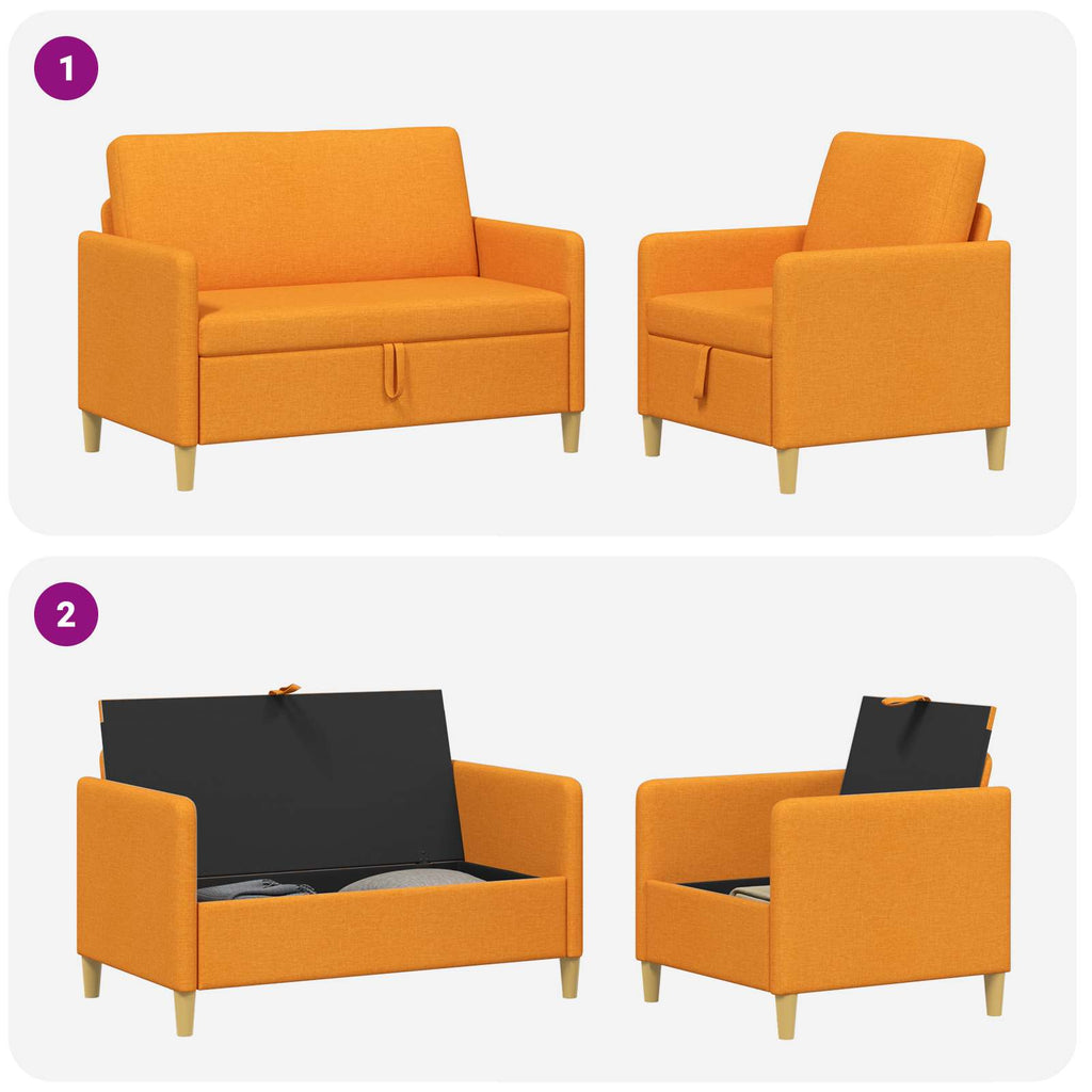 Sofa Set mit Stauraum 2 pcs Dunkelgelb Polyester