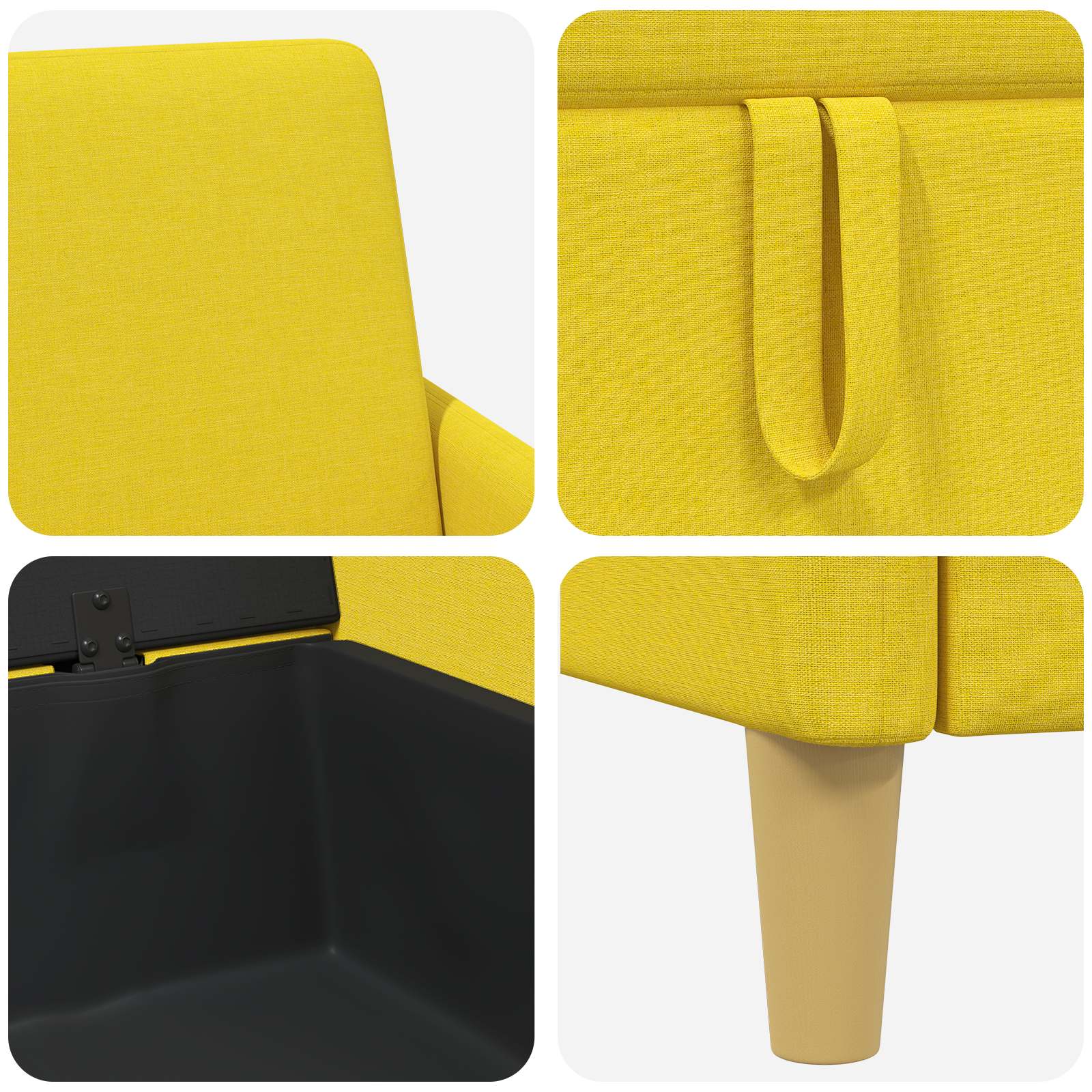 Sofa Set mit Stauraum 2 pcs Helles Gelb Polyester