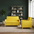 Sofa Set mit Stauraum 2 pcs Helles Gelb Polyester