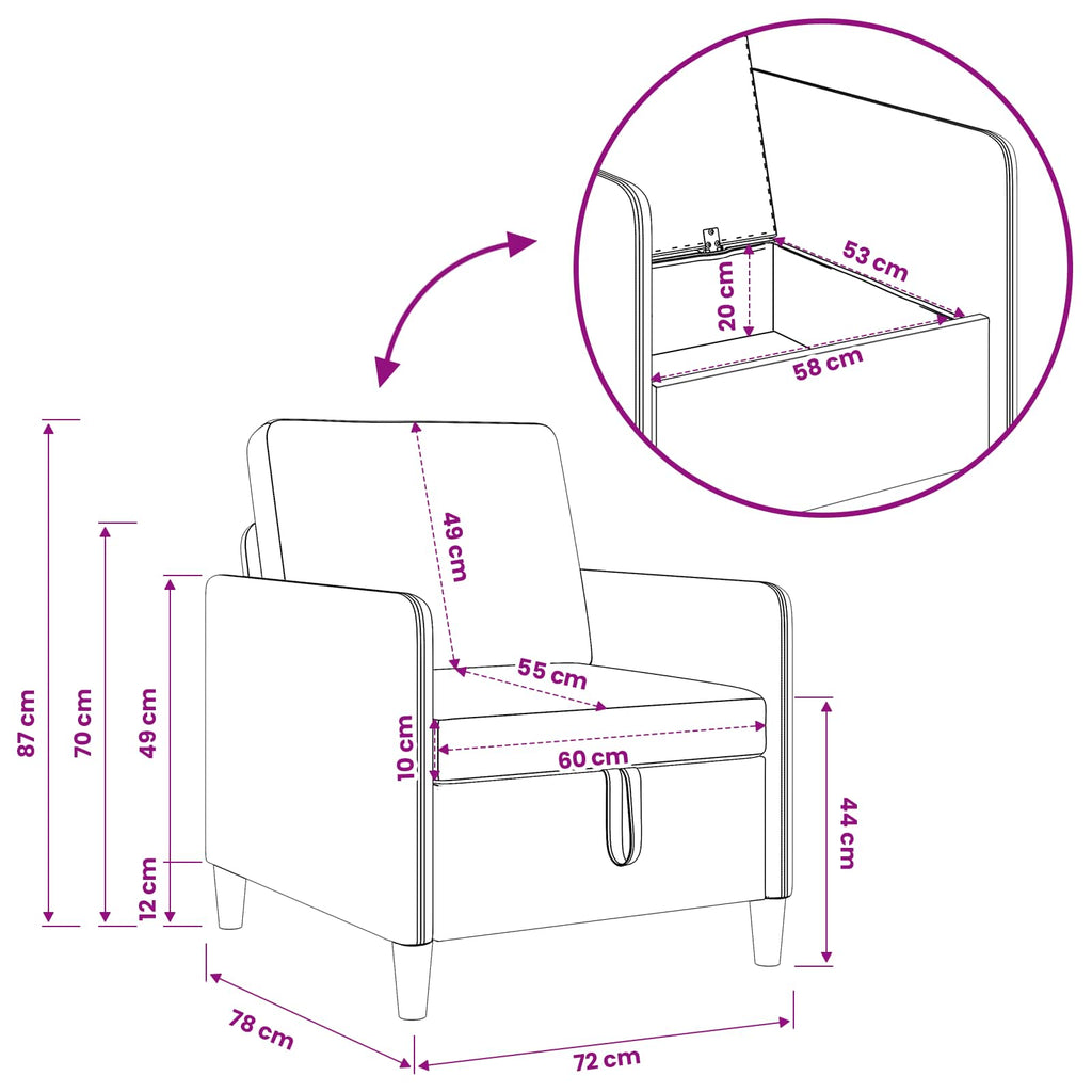 Sofa Set mit Stauraum 2 pcs Helles Gelb Polyester