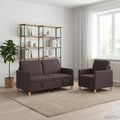 Sofa Set mit Stauraum 2 pcs Dunkelbraun Polyester