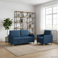 Sofa Set mit Stauraum 2 pcs Blau Polyester