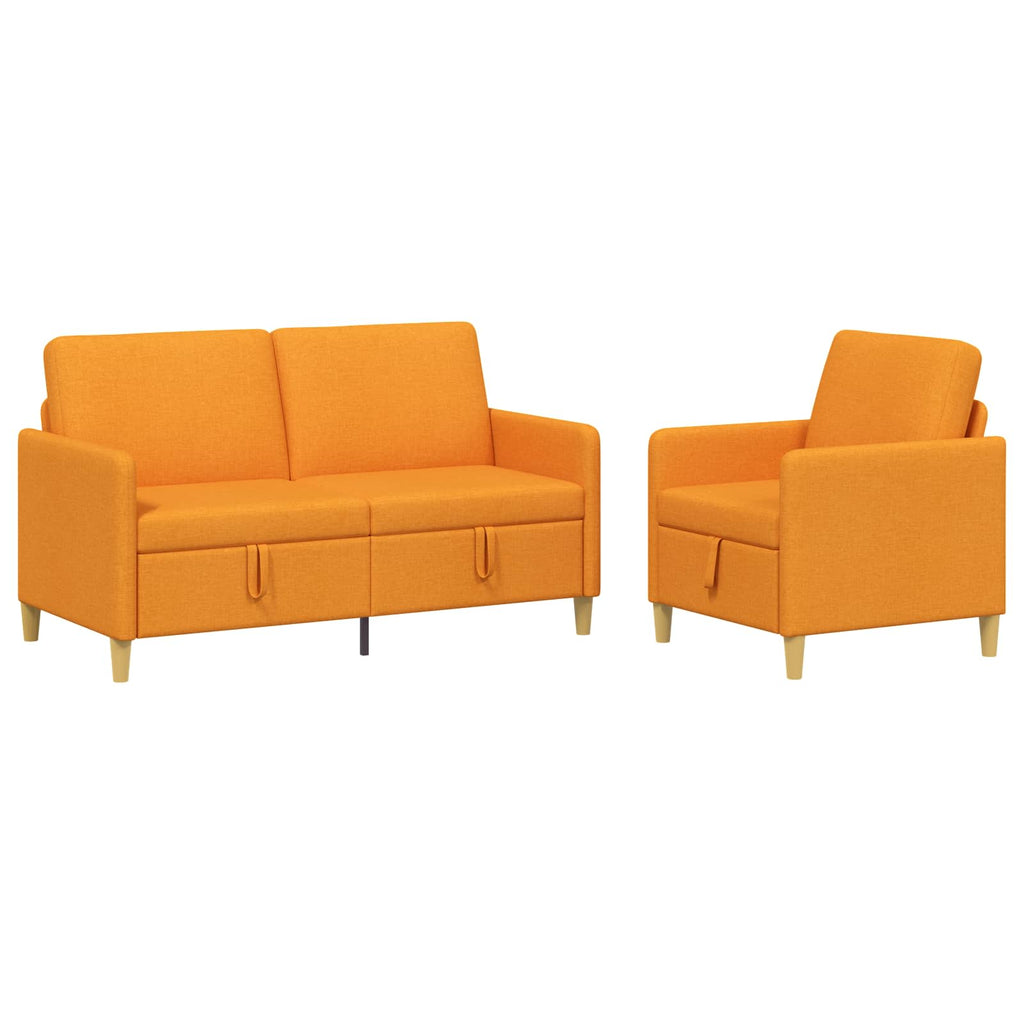 Sofa Set mit Stauraum 2 pcs Dunkelgelb Polyester