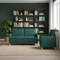 Sofa Set mit Stauraum 2 pcs Dunkelgrün Polyester