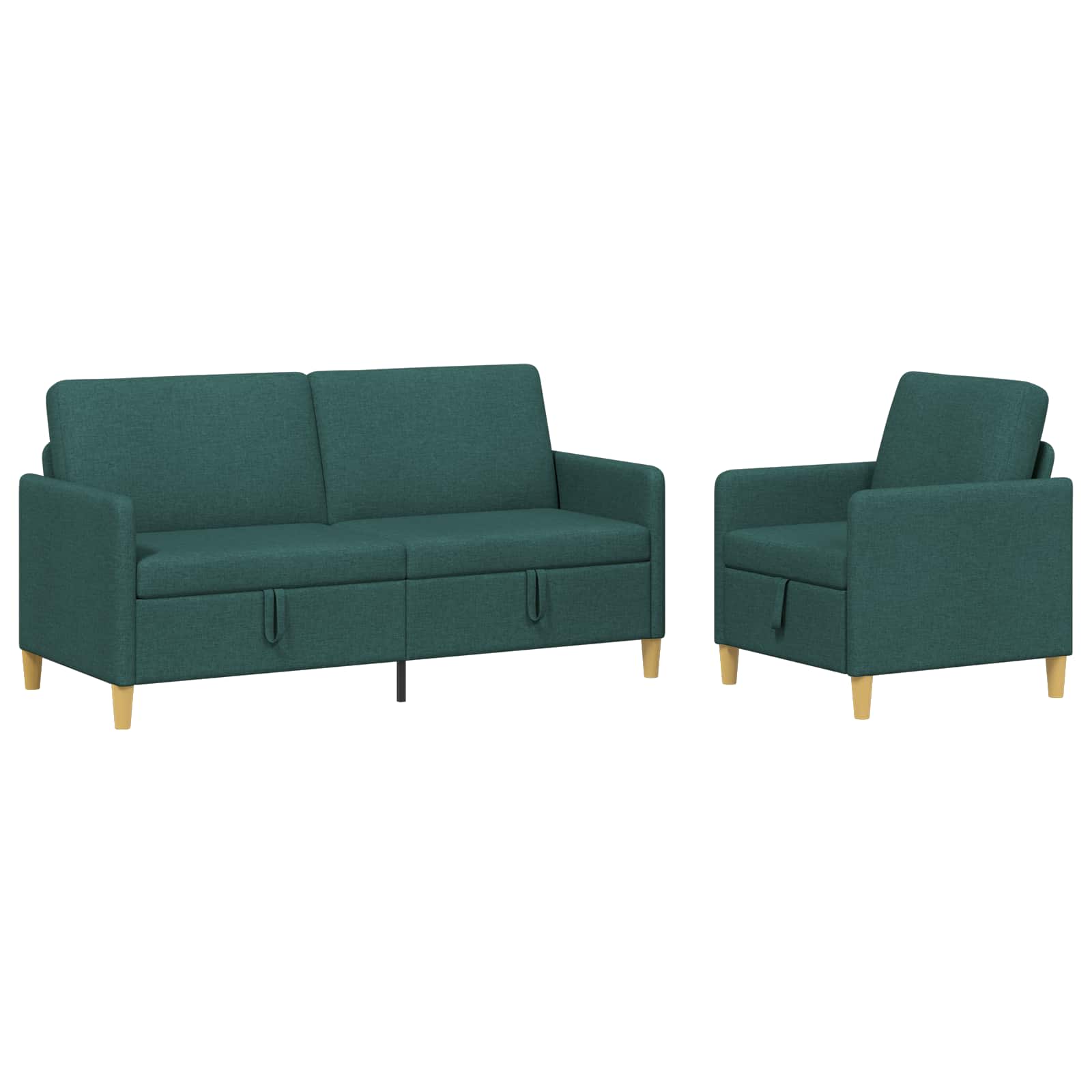 Sofa Set mit Stauraum 2 pcs Dunkelgrün Polyester