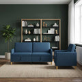 Sofa Set mit Stauraum 2 pcs Blau Polyester
