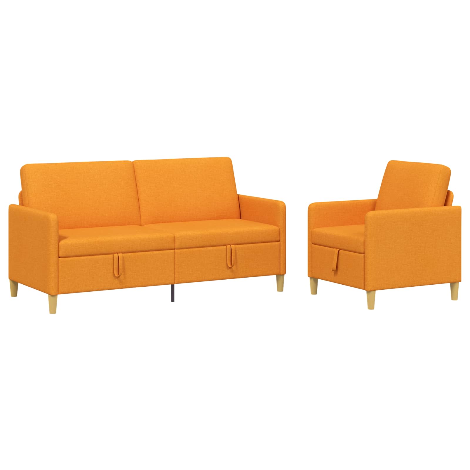 Sofa Set mit Stauraum 2 pcs Dunkelgelb Polyester