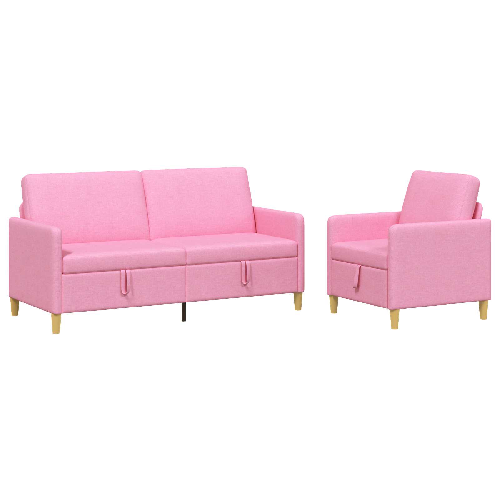Sofa Set mit Stauraum 2 pcs Rosa Polyester