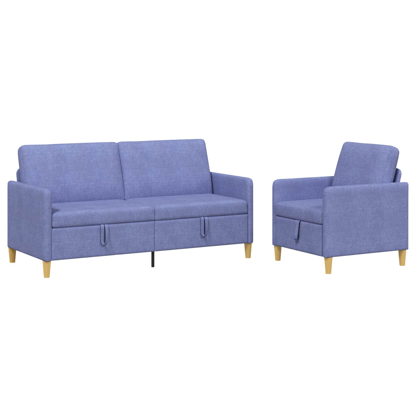 Sofa Set mit Stauraum 2 pcs Jeans blau Polyester