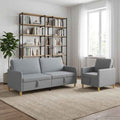 Sofa Set mit Stauraum 2 pcs Hellgrau Polyester