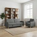 Sofa Set mit Stauraum 2 pcs Dunkelgrau Polyester