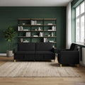Sofa Set mit Stauraum 2 pcs Schwarz Polyester