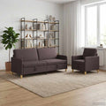 Sofa Set mit Stauraum 2 pcs Dunkelbraun Polyester
