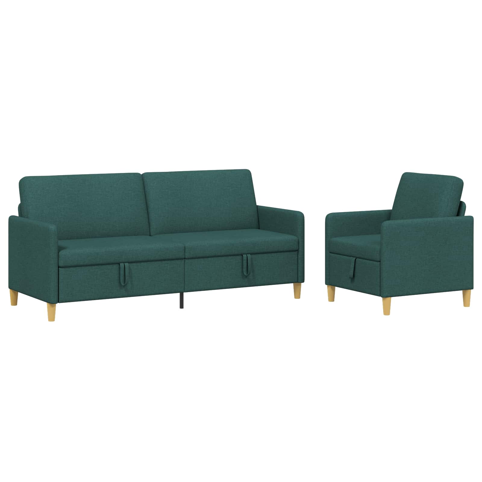 Sofa Set mit Stauraum 2 pcs Dunkelgrün Polyester