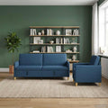 Sofa Set mit Stauraum 2 pcs Blau Polyester