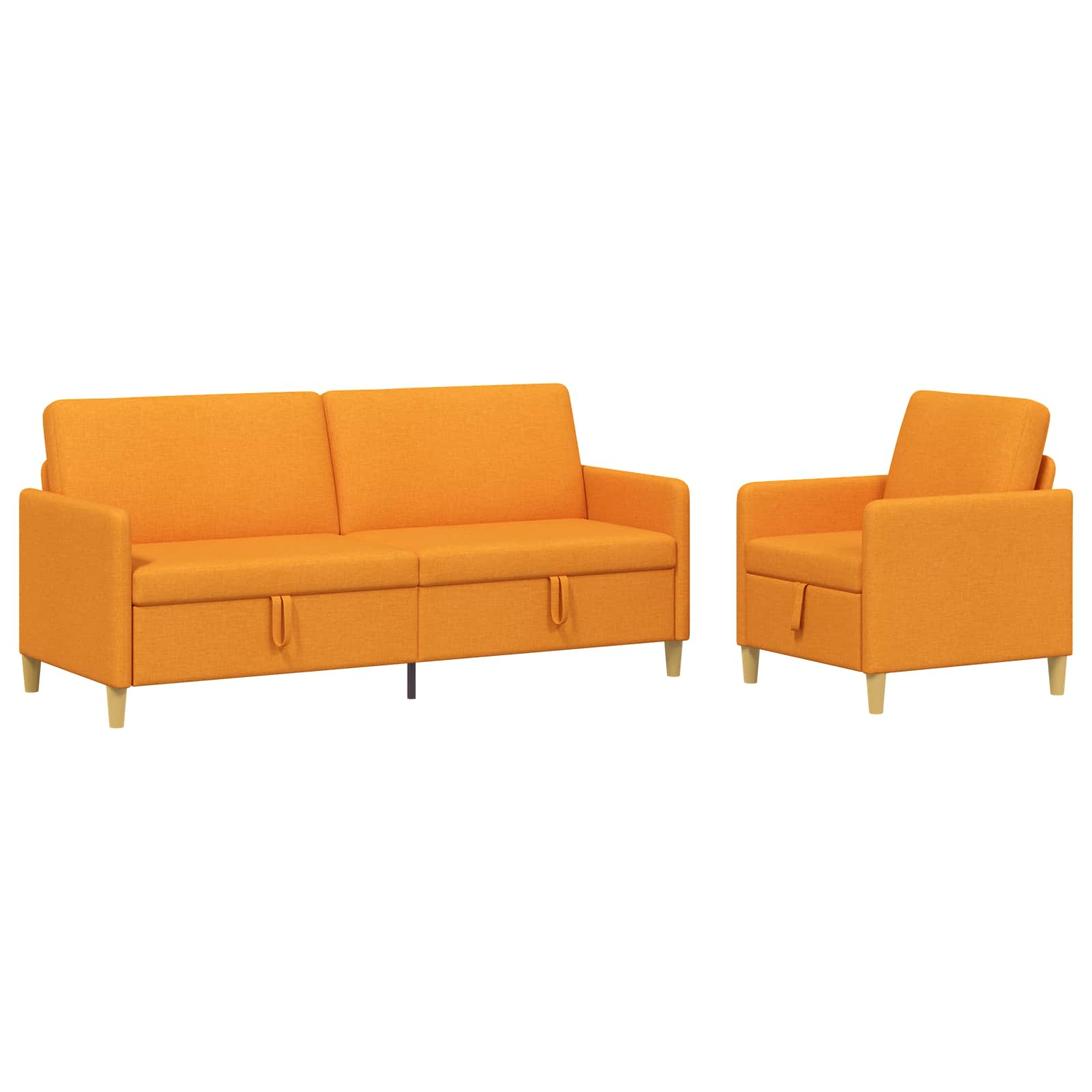 Sofa Set mit Stauraum 2 pcs Dunkelgelb Polyester