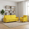 Sofa Set mit Stauraum 2 pcs Helles Gelb Polyester
