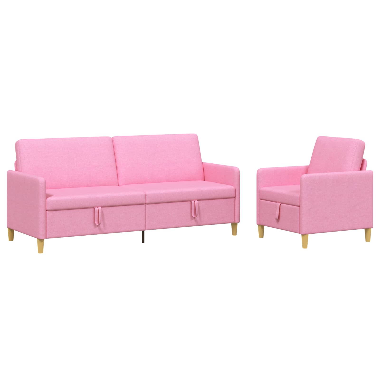 Sofa Set mit Stauraum 2 pcs Rosa Polyester