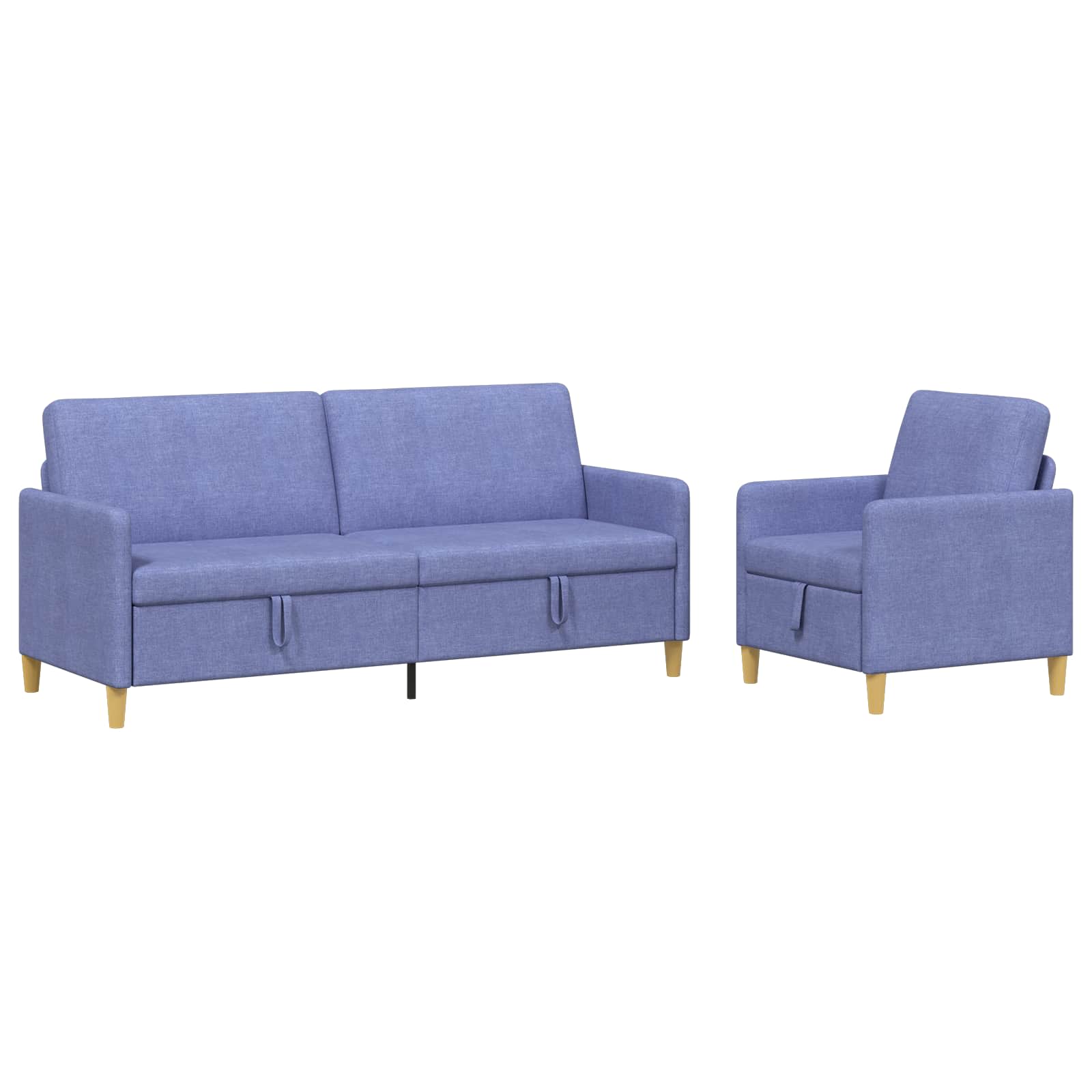 Sofa Set mit Stauraum 2 pcs Jeans blau Polyester