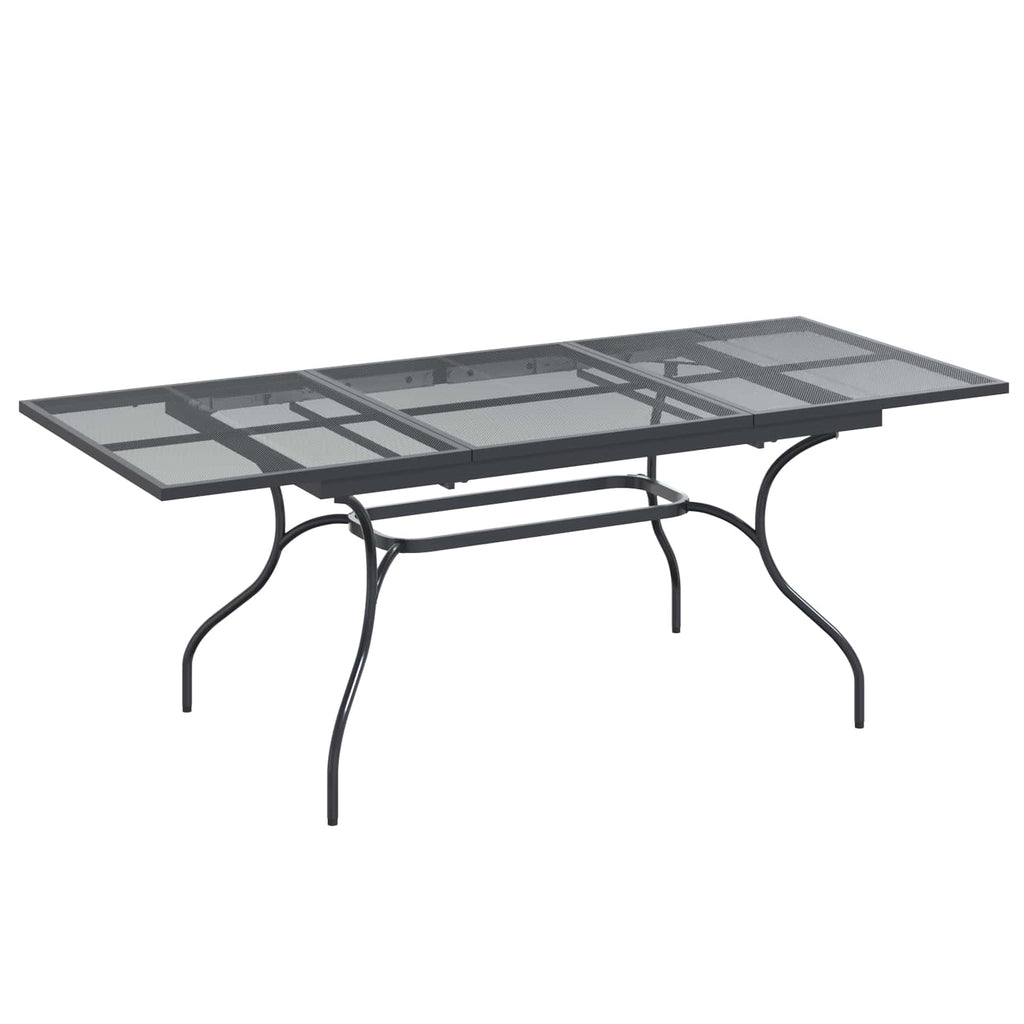 Ausziehbarer Mesh Esstisch Anthrazit 212 x 90 x 76 cm Stahl