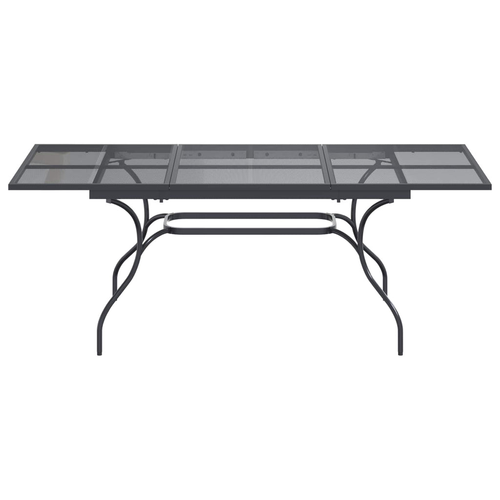 Ausziehbarer Mesh Esstisch Anthrazit 212 x 90 x 76 cm Stahl