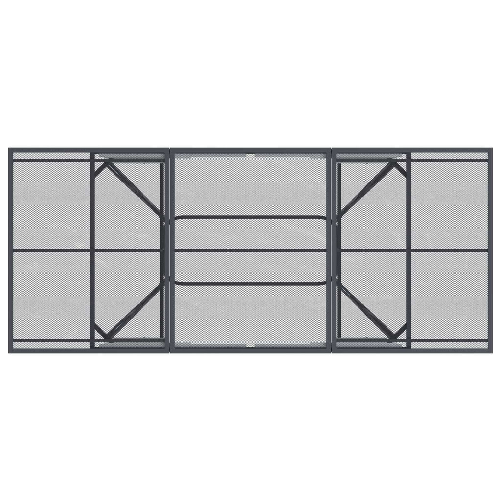 Ausziehbarer Mesh Esstisch Anthrazit 212 x 90 x 76 cm Stahl