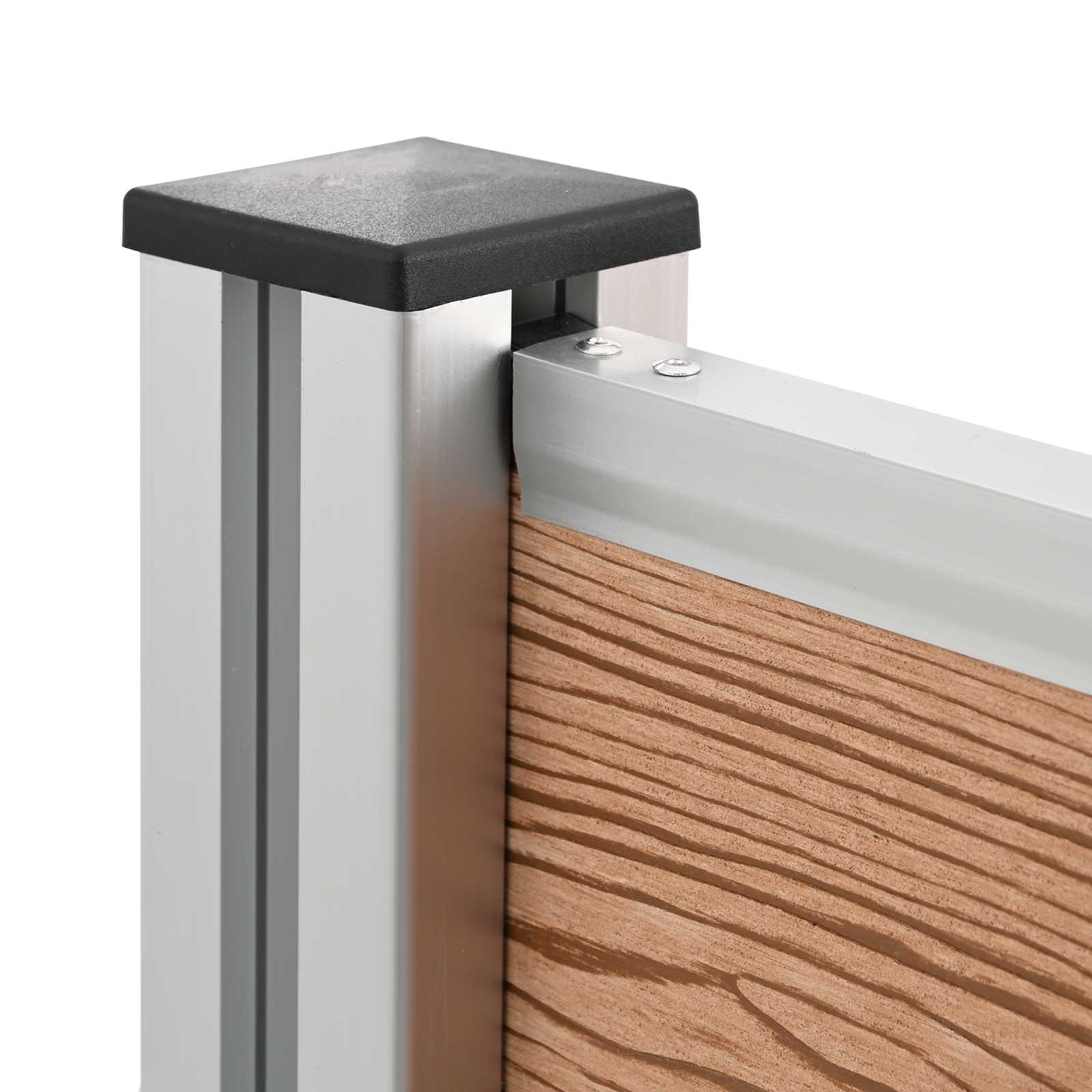 Mülltonnenzaun Braun 85 x 12 x 115 cm Aluminium und WPC