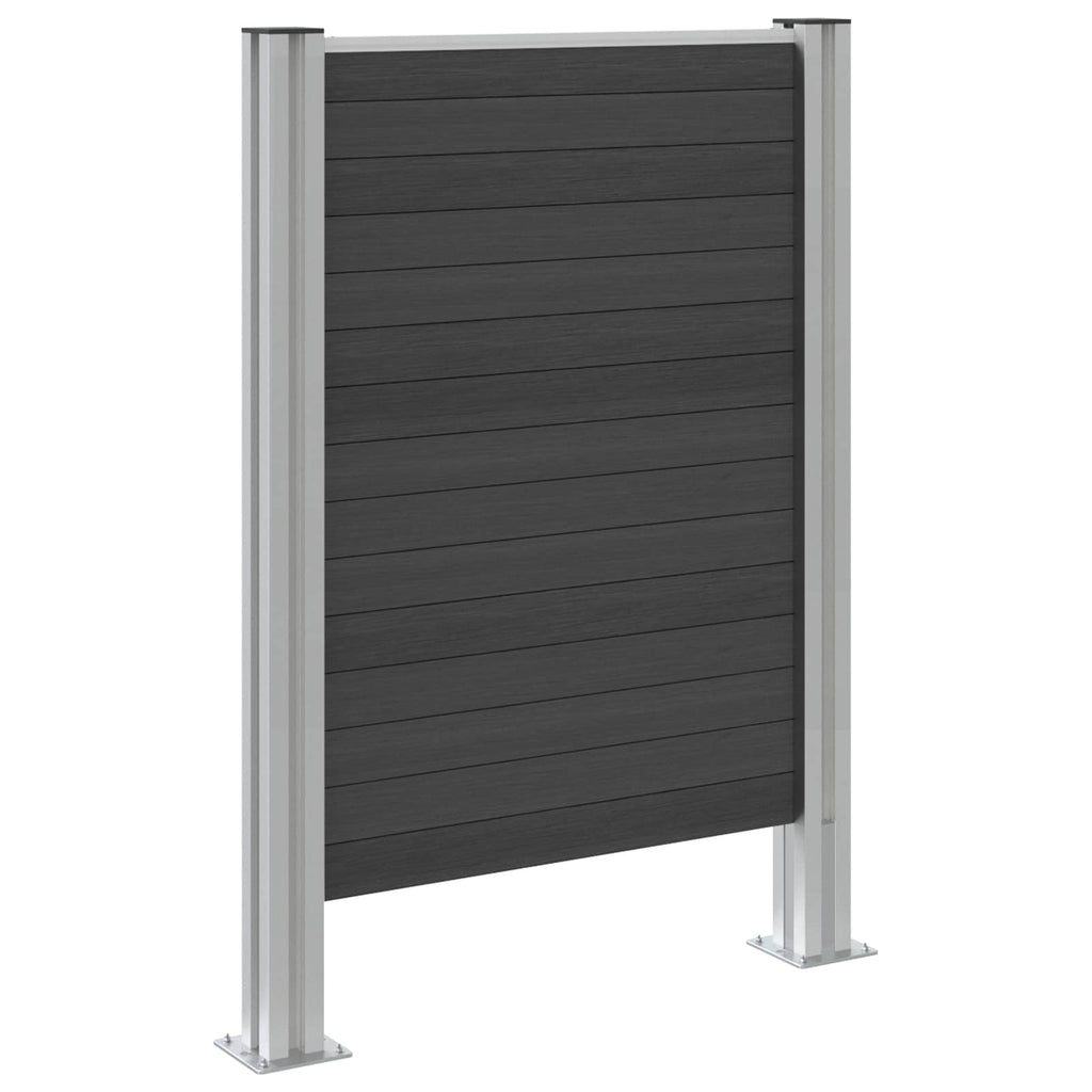 Mülltonnenzaun Grau 85 x 12 x 115 cm Aluminium und WPC