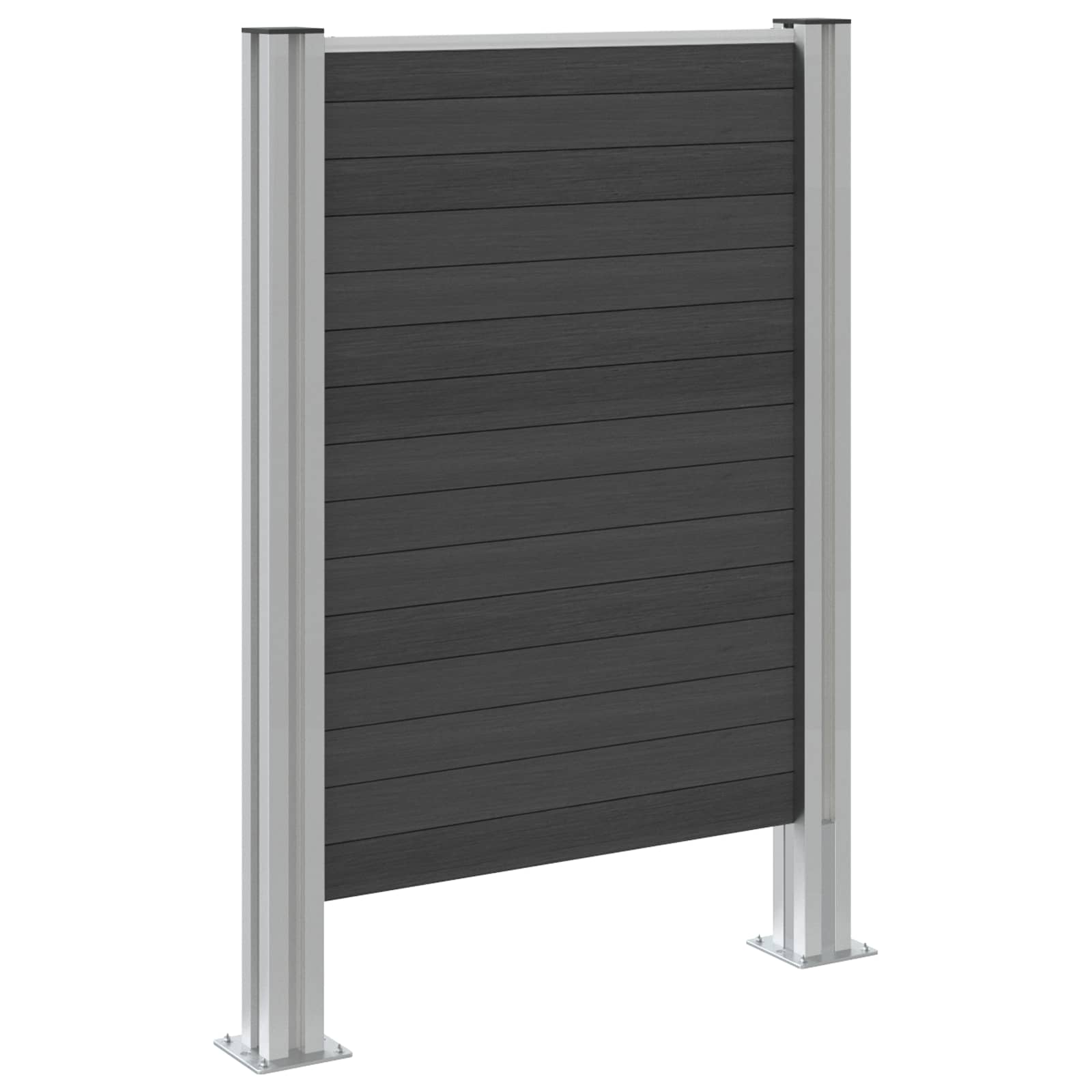 Mülltonnenzaun Grau 85 x 12 x 115 cm Aluminium und WPC