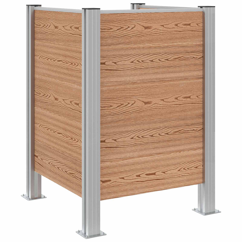 Mülltonnenzaun Braun 85 x 85 x 115 cm Aluminium und WPC