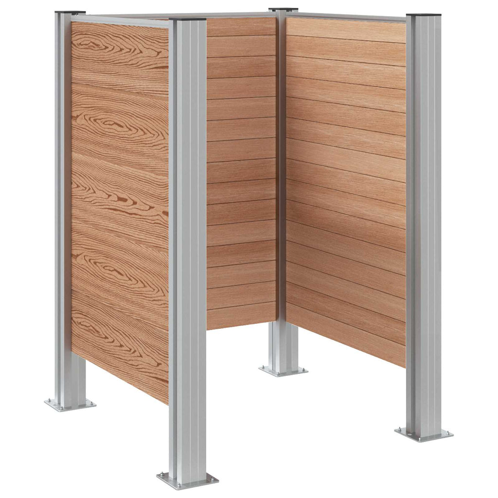 Mülltonnenzaun Braun 85 x 85 x 115 cm Aluminium und WPC