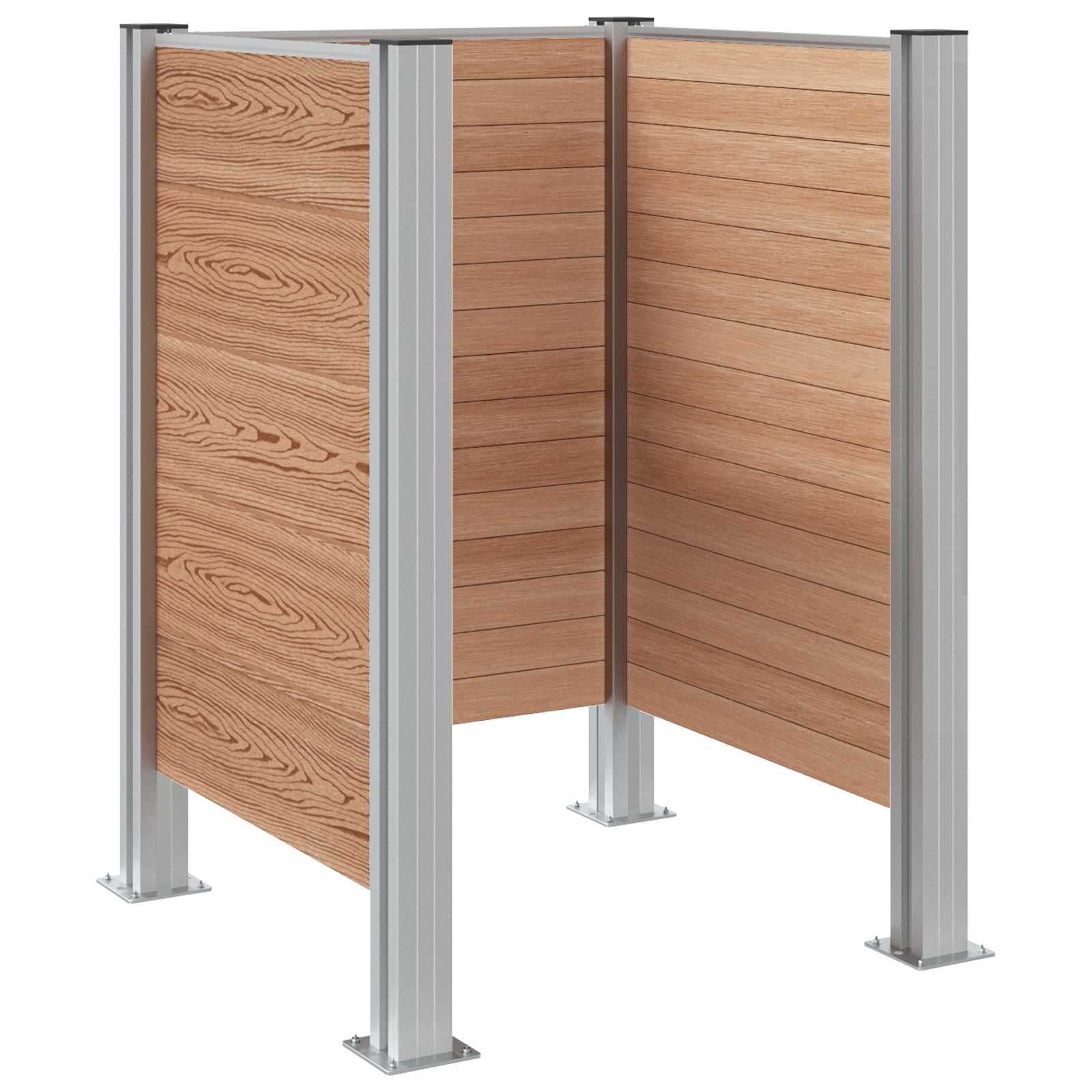 Mülltonnenzaun Braun 85 x 85 x 115 cm Aluminium und WPC
