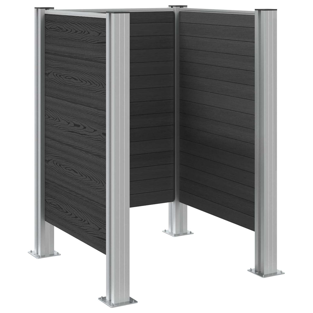 Mülltonnenzaun Grau 85 x 85 x 115 cm Aluminium und WPC