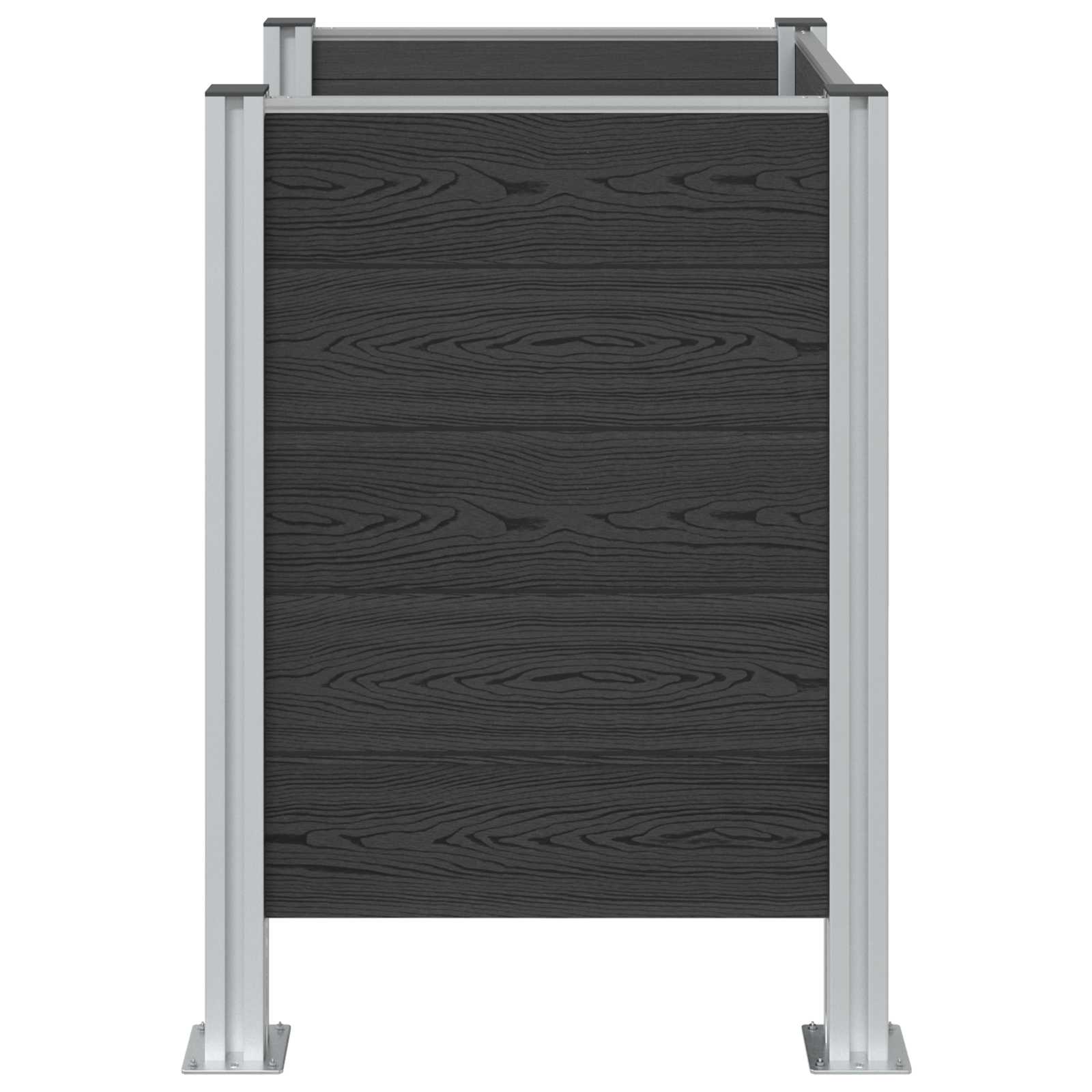 Mülltonnenzaun Grau 85 x 85 x 115 cm Aluminium und WPC