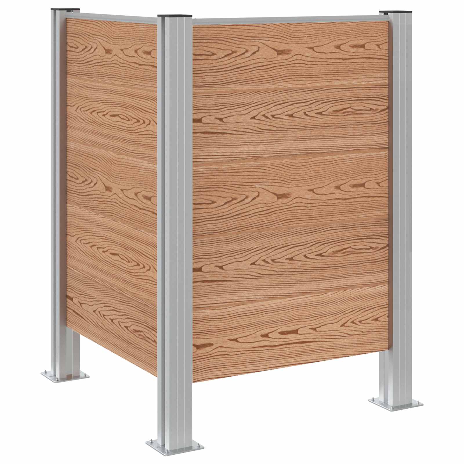 Mülltonnenzaun Braun 85 x 85 x 115 cm Aluminium und WPC