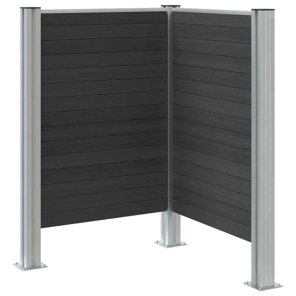 Mülltonnenzaun Grau 85 x 85 x 115 cm Aluminium und WPC