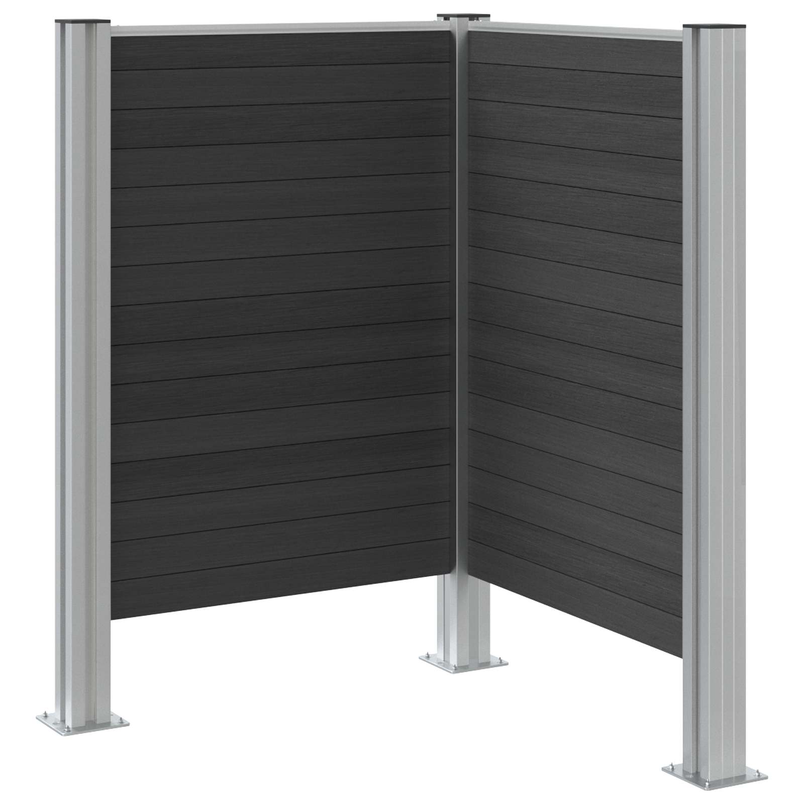 Mülltonnenzaun Grau 85 x 85 x 115 cm Aluminium und WPC