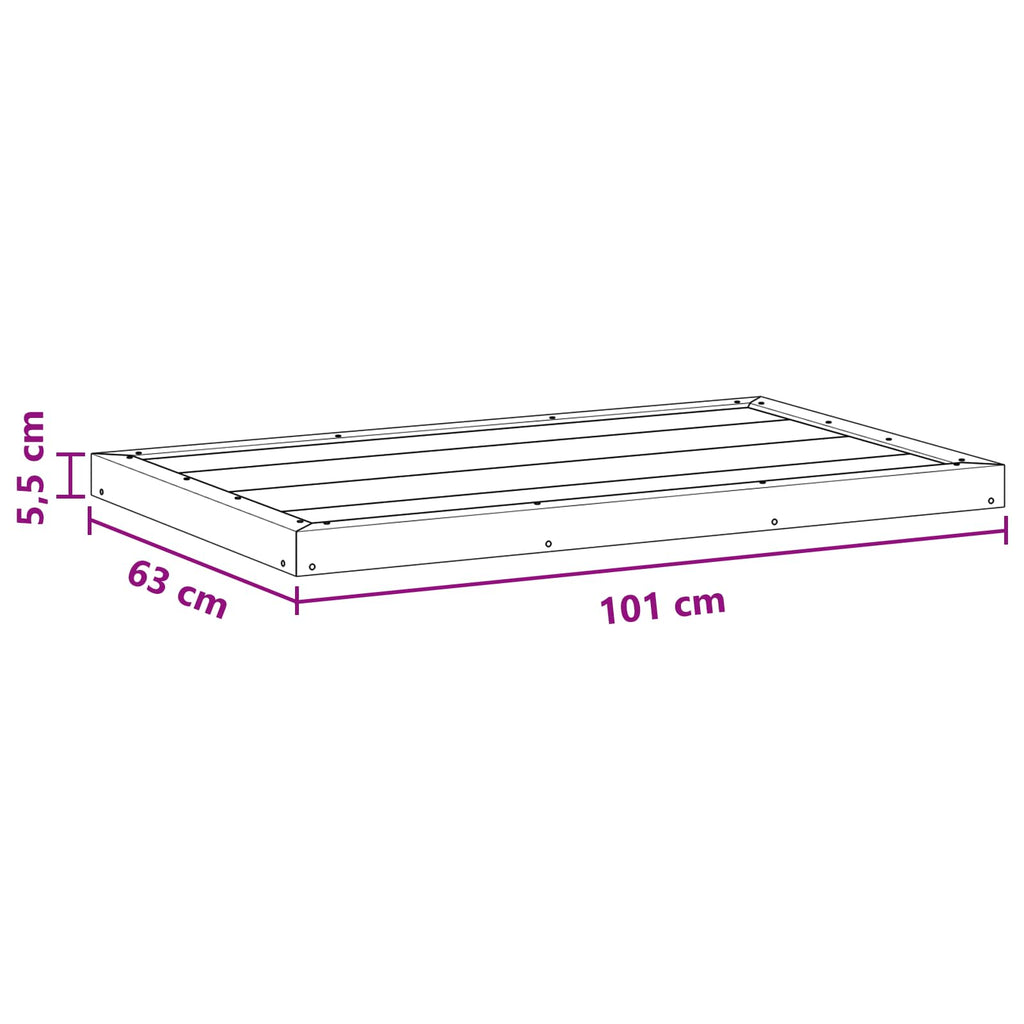 Duschsockelplatte Schwarz 101 x 63 x 5,5 cm WPC