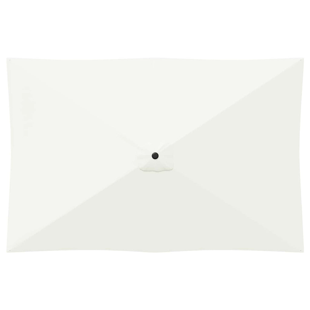 Garten-Sonnenschirm 200 x 300 cm Polyester Rechtwinklig Creme