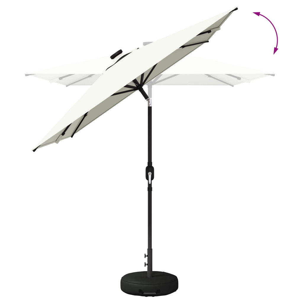 Garten Sonnenschirm mit LED-Lichtern 200 x 300 cm Polyester