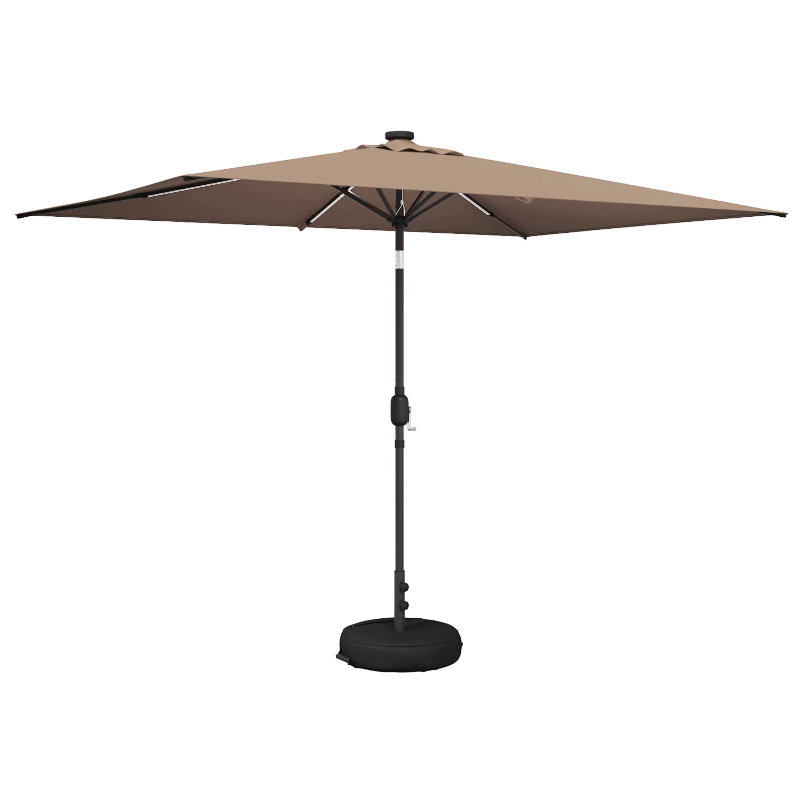Garten Sonnenschirm mit LED-Lichtern 200 x 300 cm Polyester