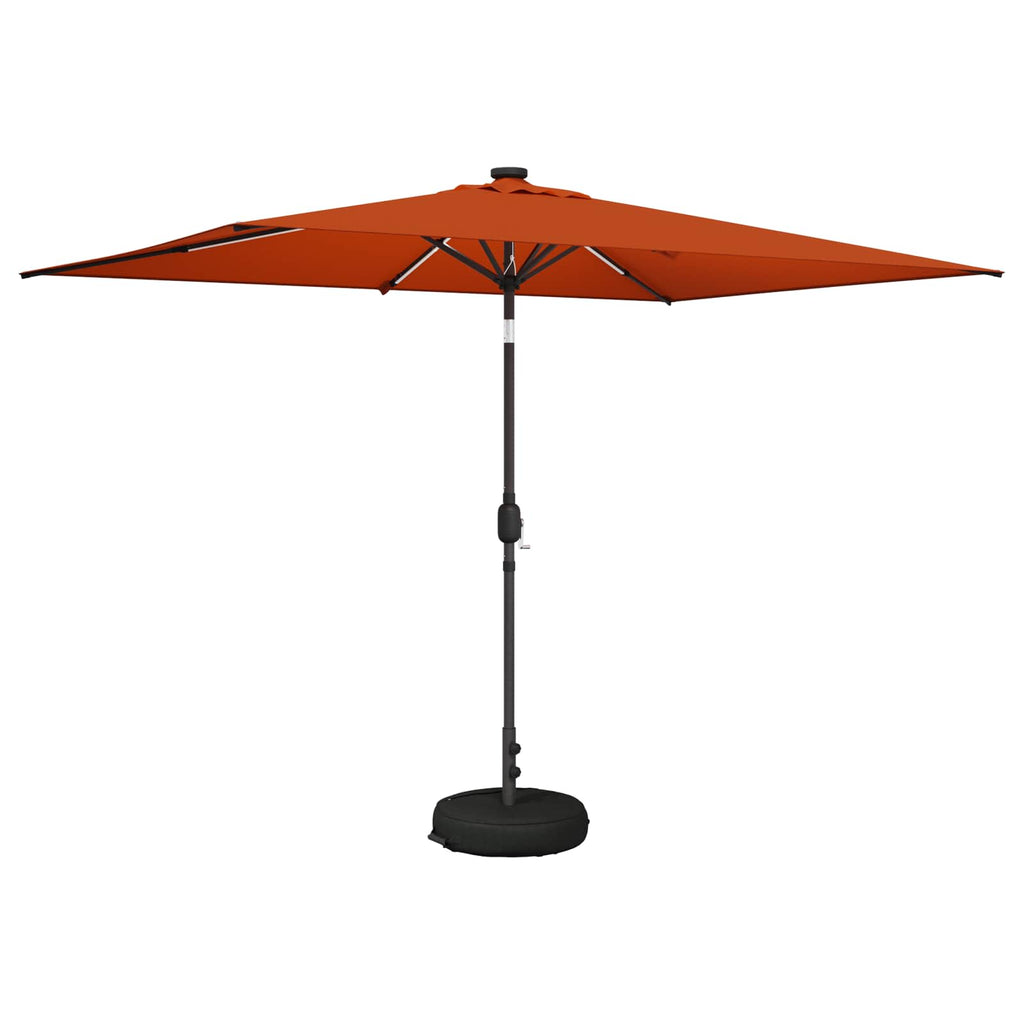 Garten Sonnenschirm mit LED-Lichtern 200 x 300 cm Polyester