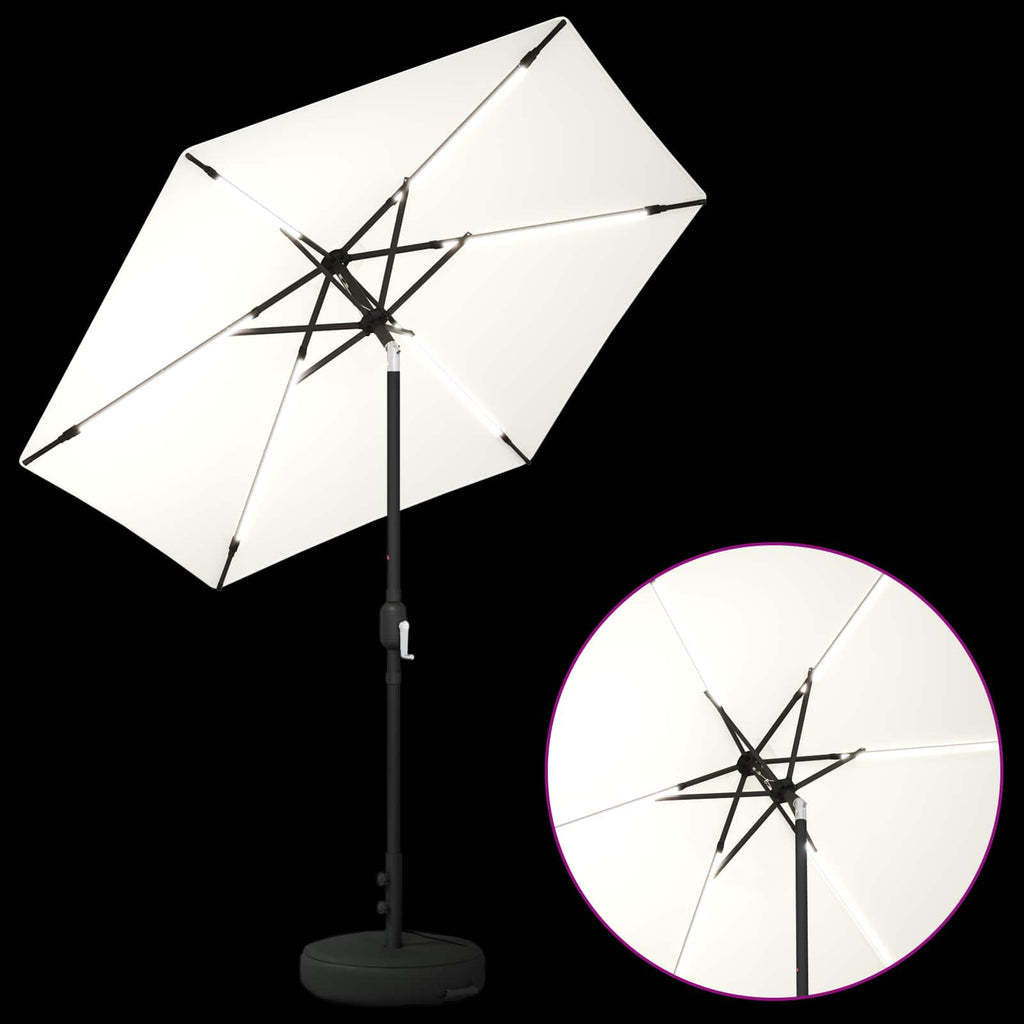 Garten Sonnenschirm mit LED-Lichtern 230 x 230 cm Polyester