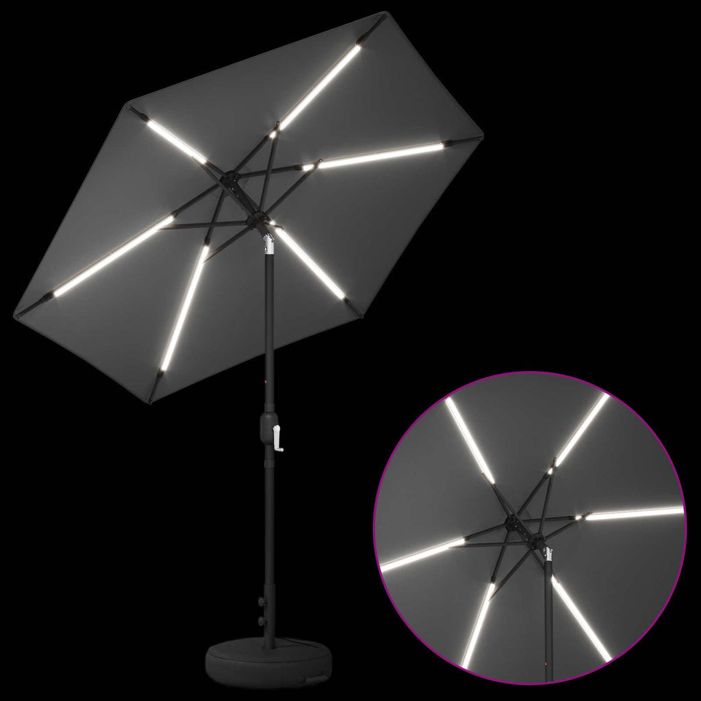 Garten Sonnenschirm mit LED-Lichtern 230 x 230 cm Polyester