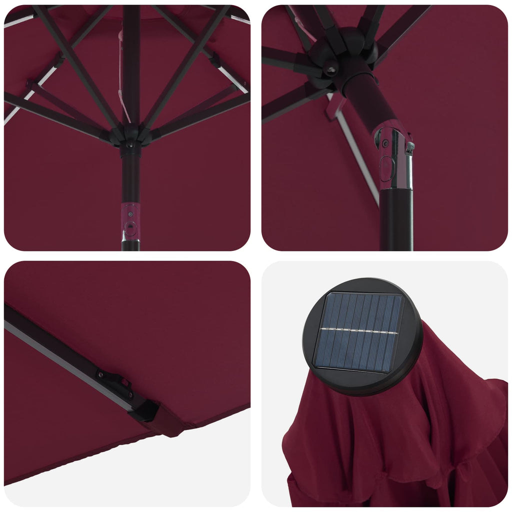 Garten Sonnenschirm mit LED-Lichtern 230 x 230 cm Polyester