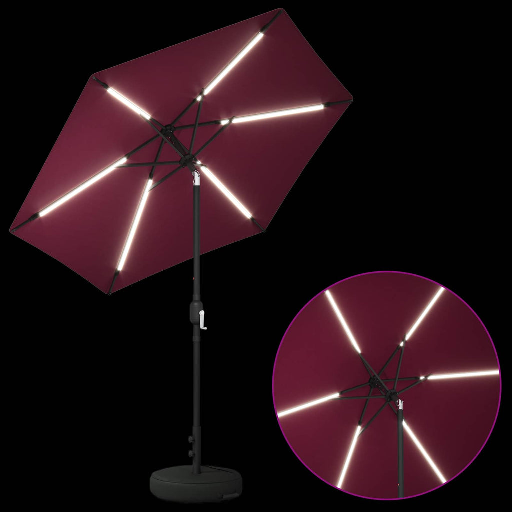 Garten Sonnenschirm mit LED-Lichtern 230 x 230 cm Polyester