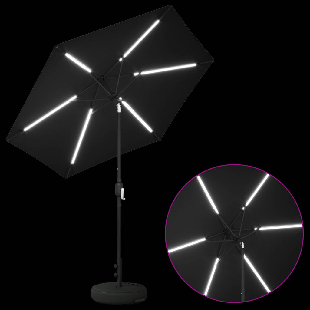 Garten Sonnenschirm mit LED-Lichtern 230 x 230 cm Polyester